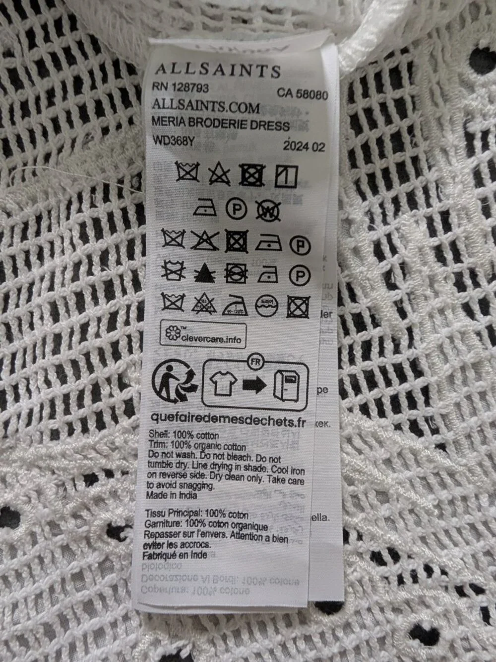 ALLSAINTS Meria Broderie midi dress - 10 - white - Picture 9 of 11